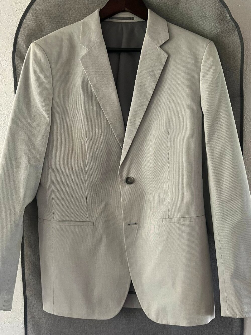 Theory Men’s Light Gray Micro Pinstripe Suit Jacket 38 Pants 31 Slim Fit
